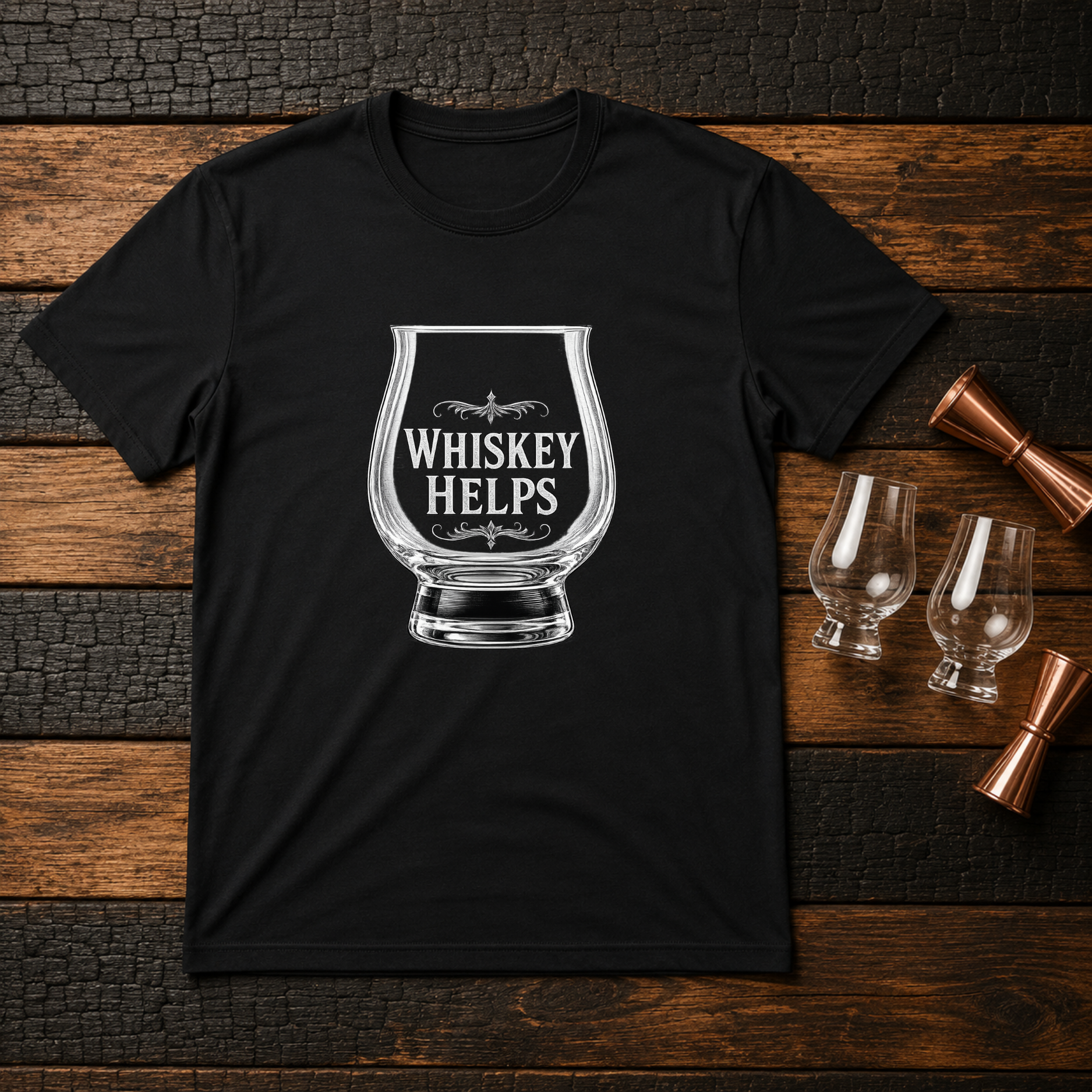 Whiskey Helps Glass T-Shirt