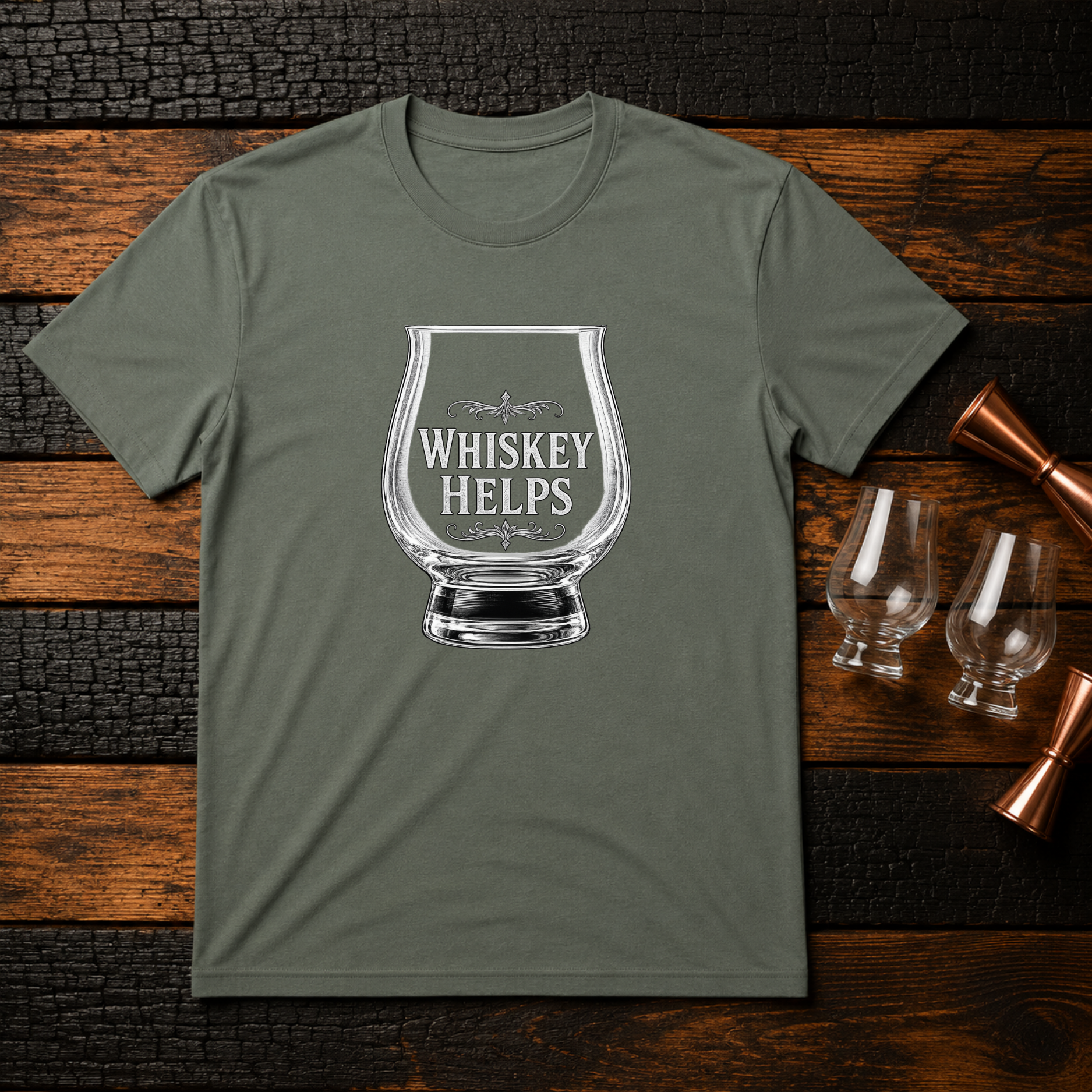Whiskey Helps Glass T-Shirt