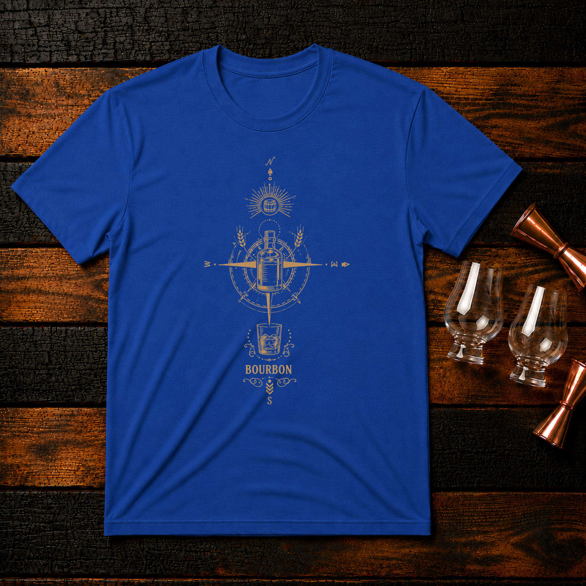 bourbon Compass Gold T-Shirt