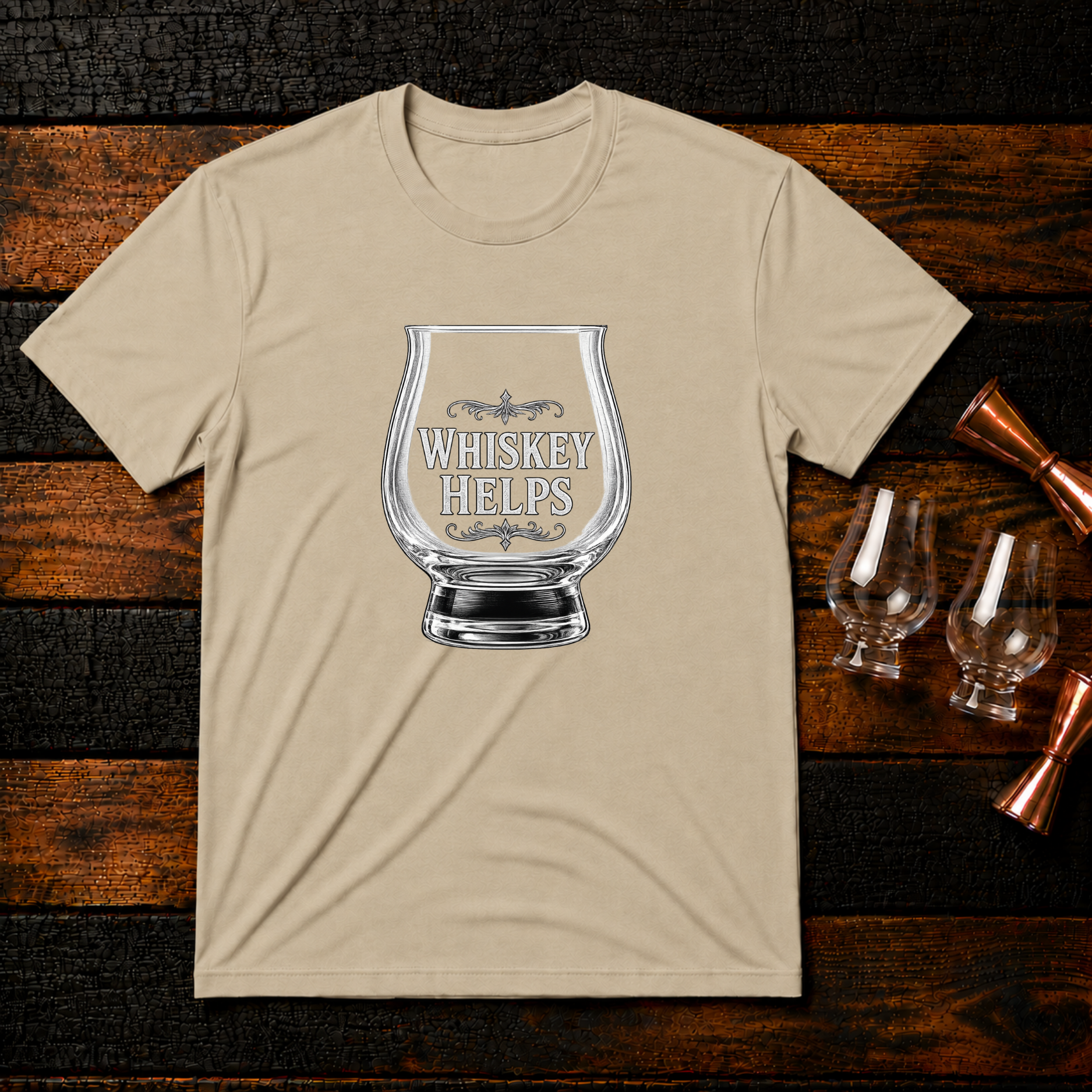 Whiskey Helps Glass T-Shirt